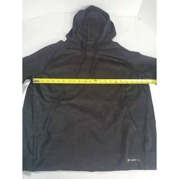 Men's Tek Gear Warmtek Soft Fleece Hoodie in Black with‎ Grey Size XL - Picture 3 of 12